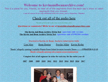 Tablet Screenshot of kevinandbeanarchive.com